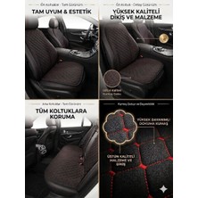 ER-AY OTO TEKSTİL Dokuma Kumaş - Nefes Alır & Terletmez Sırtlı Oto Koltuk Minder Seti -Koltuk Koruma Kılıfı Siyah (Ön&arka 7'li Set)
