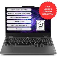Lenovo Loq 15IRX10 GTI32 Intel Core I5 14500HX 32GB 1tb SSD Rtx 5050 Freedos 15.6" Fhd 83JE012FTR