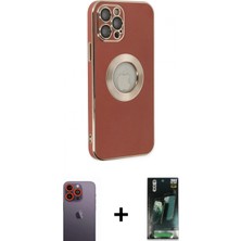 Marsilyan™- iPhone 12 Pro Max Kılıf Iz Form Serisi - Şeffaf 360 Full Body Arka Koruyucu + Neon Fosforlu Kamera Lens - Tu