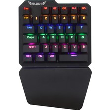 Rush RK77 Mekanik PUBG Oyuncu Klavyesi Kablolu Siyah Tuş Formu Kare Oyun İçin Tasarlandı