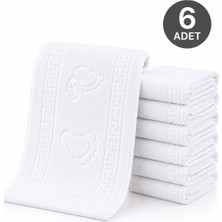 Hepsine Rakip 6 Lı Ayak Izli Banyo Paspas Pamuklu Ayak Havlusu 50 x 70 cm