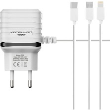 Küçük Hazine C33 Hızlı Şarj Cihazı 3in1 (Dahili Lightning Kablo Iphone Uyumlulu)