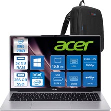 Acer Aspire Lite AL15-71P-536Q Intel Core I5 12450H 32GB 256GB SSD Windows 11 Pro 15.6'' Fullhd (1920 x 1080) Laptop NXJ7JEY001P11 + Zetta Çanta