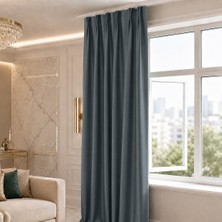 Mebelport Curtain Blackout Karartma 1/2 Amerikan Pileli Fon Perde