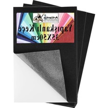 Cekar Store Siyah Yapışkanlı Keçe 35X50 cm 3 Adet 2.0 mm Kendinden Yapışkanlı Renkli Hobi Keçesi Elişi Keçe Kumaşı Anasınıfı