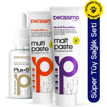 Petissimo Care Süper Kedi Tüy Sağlık Seti - Plus B Damla - Multivitamin Malt - Antihairball Malt