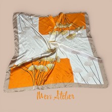 Mevi Atelier Çiçek Desenli Renkli Fular 70 x 70