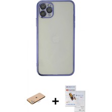 Pileli Store Pilelistore™ iPhone 11 Pro Max Kılıf Vadi Minimal - Siyah Seramik Nano Ekran Koruyucu + Renkli Kamera Lens Koruma Cam - Pe