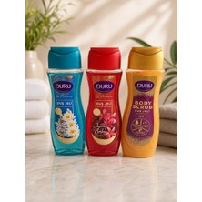 Duru 3 ' Lü Set Body Scrub Duş Jeli / Pink Delight 650 ml + Gold 650 ml + Lotus 650 ml / Büyük Boy
