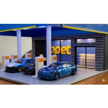 1/64 Ölçek Opet Benzinlik Diorama Model Araba Sergileme Rafı Benzinliği Maket (Arabalar Dahil Değildir!)