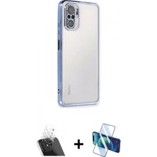 Marsilyan™- Redmi Note 10 Kılıf Vadi Minimal - Siyah 3D Antistatik Cam Ekran Koruyucu + Kamera Lens Koruma Cam - Sf