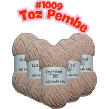 Kadife El Örgü Ipliği Soft Chenille Bulky 5'li Paket, 5X100 Gr. 120 Mt. %100 Mikro Polyester