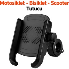 Dexmon Universal 4,7 - 7,2 Inç Motosiklet Telefon Tutucu Atv Bisiklet Scooter Uyumlu 360 Derece Dönebilen Gidon Tutucu