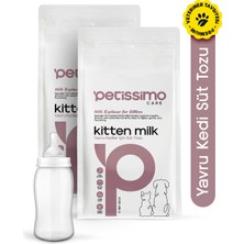 Petissimo Care Yavru Kedi Için Anne Sütü Destekli Süt Tozu - Biberon Hediyeli - Kitten Milk - 2'li Paket
