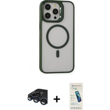 Pileli Store Pilelistore™ iPhone 15 Pro Kılıf Ahenk Klasik Özel Seri - Şeffaf Pasifik Cam Ekran Koruyucu + Raze Metal Kamera Lens - Lt