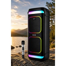 Blackbird Game Center Hepu HP-986 24W Taşınabilir Partybox Hoparlör - Çift 8" Speaker Işıklı, Mikrofonlu, Tws Destekli Ses Sistemi