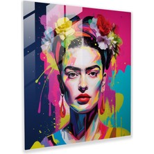 Popcas Frida Kahlo Temalı Dekoratif Cam Tablo