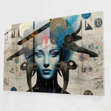Popcas Burç Temalı Modern Sanat Cam Tablosu