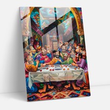 Popcas Pop Art Tarzı Son Akşam Yemeği Temperli Cam Tablo - Modern Klasizm Unsurlarıyla