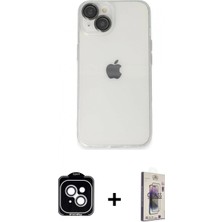 Marsilyan™- iPhone 14 Kılıf Ufuk Minimal Özel Seri - Siyah Bilvis 3D Cam Ekran Koruyucu + Pvd Metal Kamera Lens - Gs