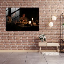 Popcas Modern Sanat Temasıyla Caravaggio Tarzı Temperli Cam Tablo