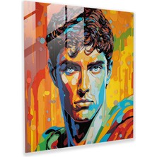 Popcas Enerjik Tasarımlı Hermes Temalı Portre Cam Tablo - Pop Art Stili