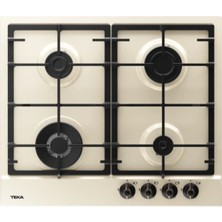 Teka - Gsc 64320 Rbc Vn - Ankastre Emaye Wok Gözlü Gazlı Country Ocak - Döküm Izgara - Vanilya - 60 cm - 112610057
