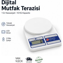 Van Vleck Dijital Mutfak Terazisi 10 kg Kapasiteli – 1 gr Hassasiyetli Elektronik Hassas Tartı