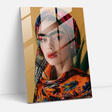 Popcas Modern Sanat Temalı Temperli Cam Tablo - Frida Kahlo Esintileriyle Zenginleştirilmiş Tasarım