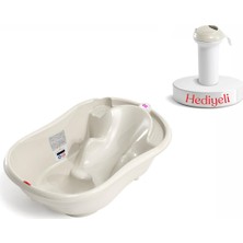 Okbaby Onda Dijital Termometreli Çift Yönlü Bebek Küveti K. Beyaz & Splash Bebek Duşu Hediyeli