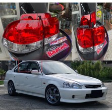 Honda Civic 1998-1999-2000 Sedan Kırmızı Beyaz Ledsiz Arka Stop