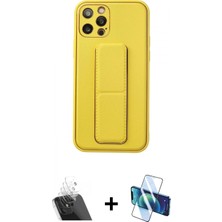 Pileli Store Pilelistore™ iPhone 12 Pro Kılıf Akış Doku - Siyah 3D Antistatik Cam Ekran Koruyucu + Kamera Lens Koruma Cam - Sf