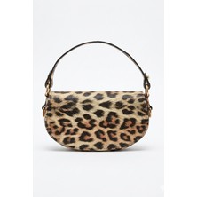 Vellamour Milano Leopar Desenli Mini Kadın El Çantası – Animal Print Trend Baguette Model