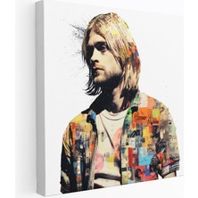 Popcas Nostaljik Temalı Collage Sanat Cam Tablosu - Kurt Cobain Görselli