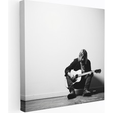 Popcas Kurt Cobain Temalı Modern Cam Tablo