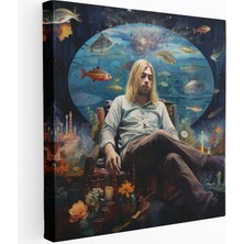 Popcas Kurt Cobain Temalı Cam Tablosu