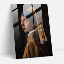 Popcas Modern Sanat Temalı Vermeer Ilişkili Cam Tablo