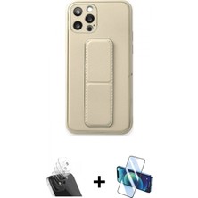 Pileli Store Pilelistore™ iPhone 12 Pro Kılıf Akış Doku - Siyah 3D Antistatik Cam Ekran Koruyucu + Kamera Lens Koruma Cam - Sf