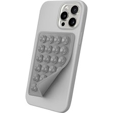 Cekar Store Babilden Telefon Arkasına Yapışan Silikon Vantuzlu Telefon Kılıfı Tutucu Araç Telefon Tutucu Ahtapot Vakumlu Telefon Tutucu (Silver (Yapışkanlı))