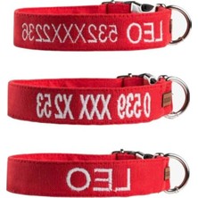 Cekar Store Isimli Köpek Tasması Isimli Tasma Kişiye Özel Köpek Boyun Tasması I Küçük, Orta ve Büyük Irk Köpekler I Renk Seçenekli (Kırmızı, M)