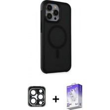 Pileli Store Pilelistore™ iPhone 15 Pro Max Kılıf Çekirdek Yansıma Prime - Siyah Bilvis 5in1 3D Magic Cam Ekran Koruyucu + Pvd Metal Kamera Lens - Lt
