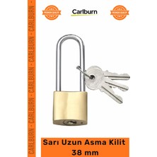 Carlburn #asmakilit Dayanıklı Pirinç Gövde Güvenlik Kilidi Paslanmaz Çelik Saplı Sarı Uzun Asma Kilit 38 mm