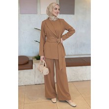 inStyle Gold Tokalı Bağlamalı Camel Duble Takım