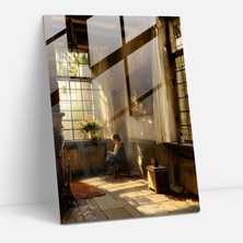 Popcas Modern Sanat Temalı Johannes Vermeer Cam Tablo