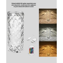 Cenk Xstore Kristal Rgb LED Masa Lambası – Renkli Kumandalı Işık, Dekoratif ve Enerji Tasarruflu