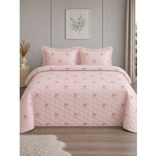 Uçkan Home %100 Pamuk Çift Kişilik Yatak Örtüsü Pike Seti Fırfırlı