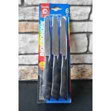 Inoxbonomı Tırtıklı Meyve Bıçağı -6 Adet -Siyah- Made In Italy