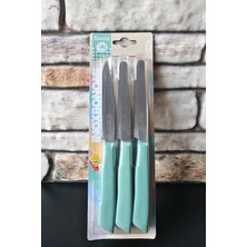 Inoxbonomı Tırtıklı Meyve Bıçağı -6 Adet -Pastel Yeşil- Made In Italy