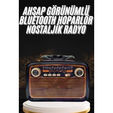 İlk El Grup Nostaljik Görünümlü Ahşap Radyo Tf Sd USB Girişli LED Fener Işıklı