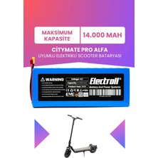 Electroll Citymate Pro Alfa Uyumlu Batarya (Maksimum Kapasite) 48V 14.000MAH Elektrikli Scooter Bataryası
